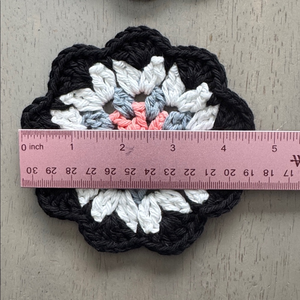 Crochet Coaster Set of 4 Hand Crafted Crochet Granny 100% Cotton Made By Seller - Picture 5 of 5